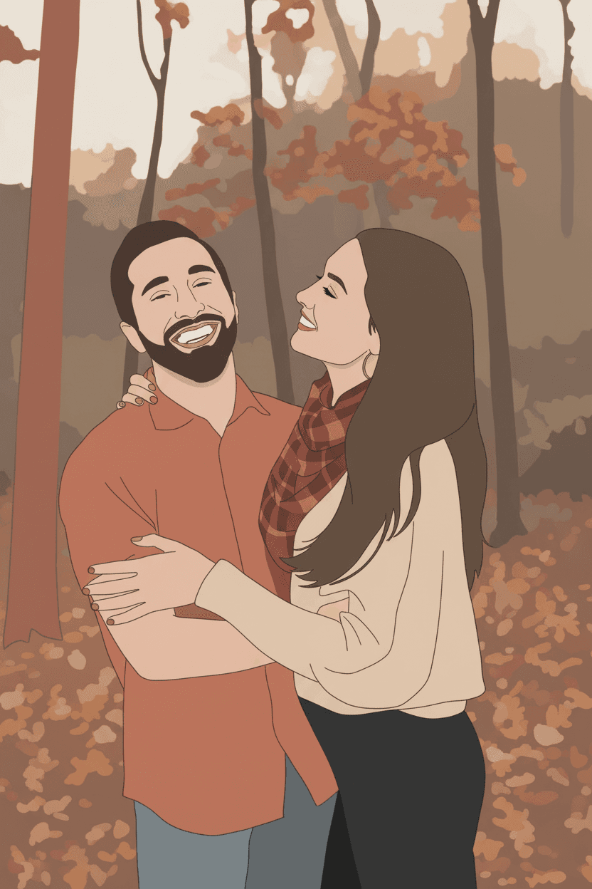 Minimalist faceless portrait in a warm clay palette