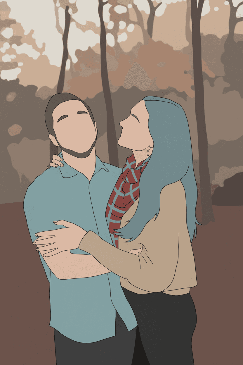 Minimalist portrait wallpaper in a teal palette
